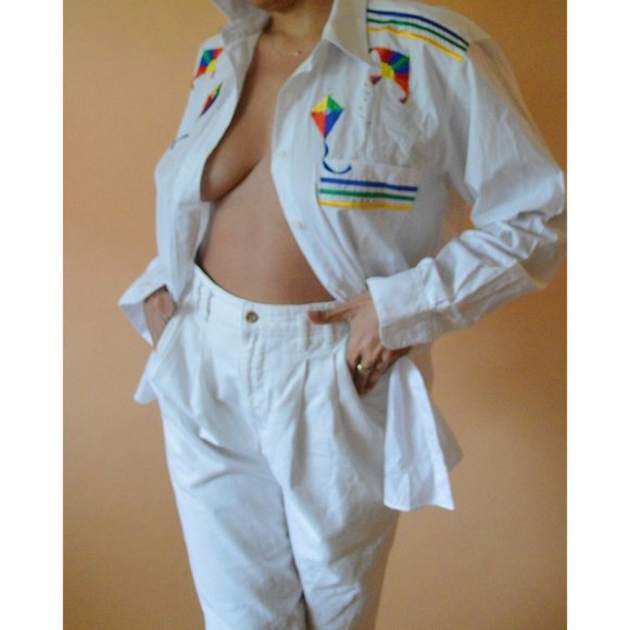 Vintage Embroidered Button-Down Shirt - Picture 2 of 3